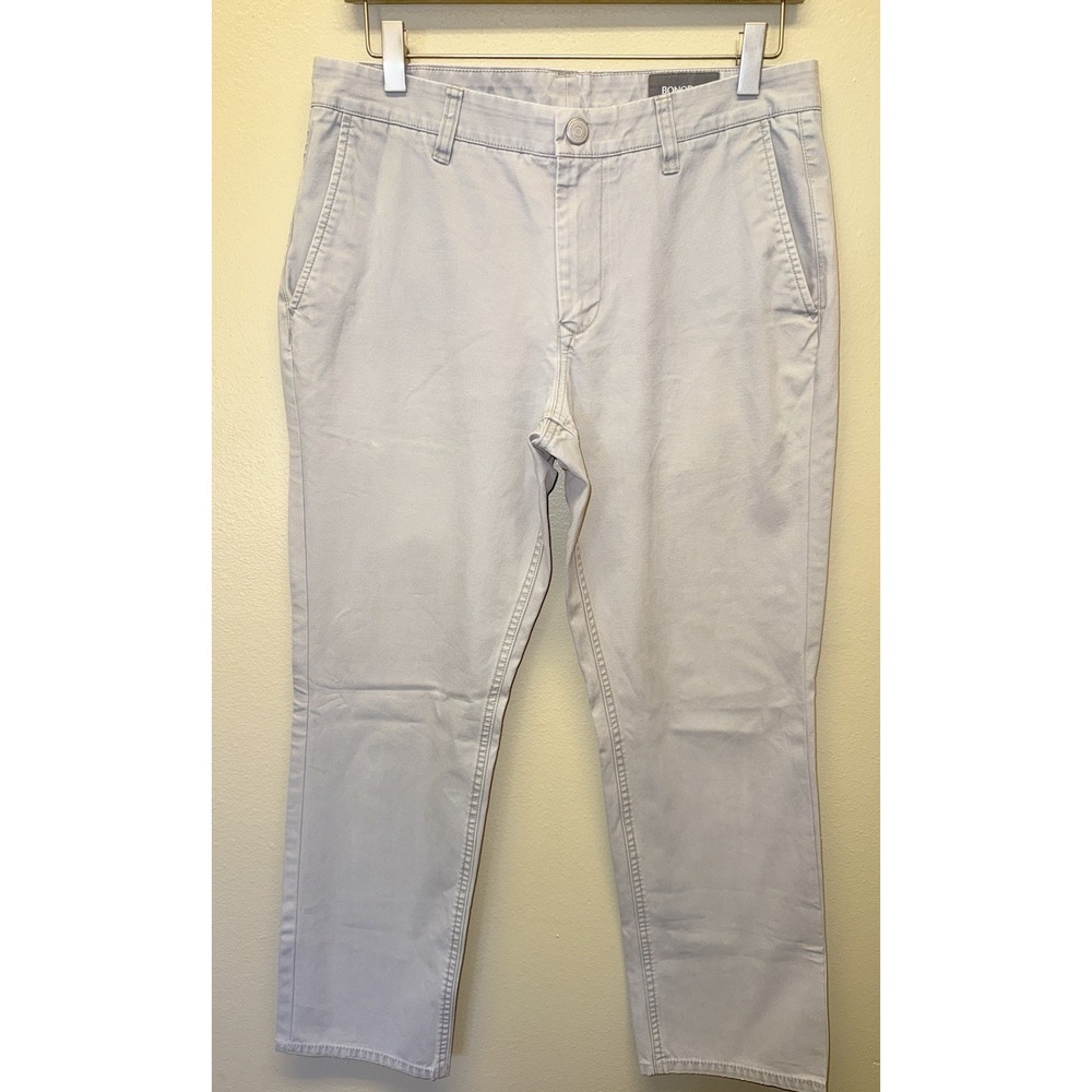 Bonobos Pants Men's Washed Chino Straight Leg 30 X 28.5 Gray Preppy Classic